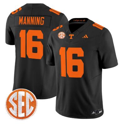 Custom Peyton Manning #16 Tennessee Volunteers Orange White Black Gray Limited Football Jersey -All Stitched