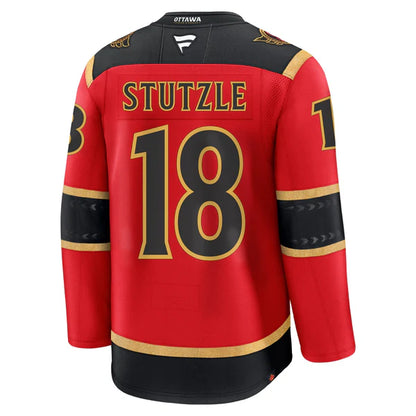 Custom 2026 Home Black Alternate Red Premium All Stitched Hockey Jersey
