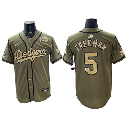 Olive 2026 Armed Forces Day Baseball Jersey -All Stitched